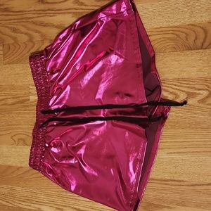 Pink Shiny Elastic shorts